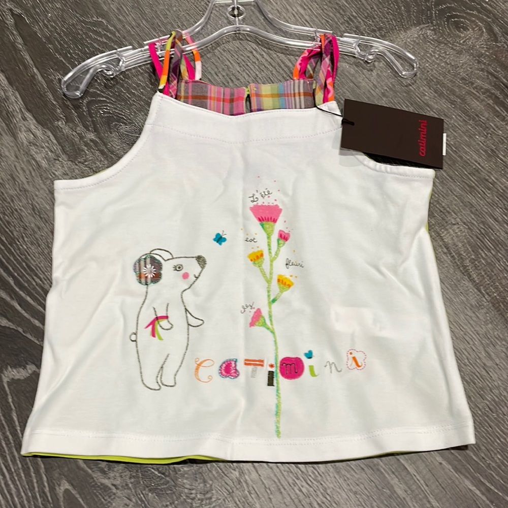NWT Catamini Girls Fleur Sleeveless Top Size 4T